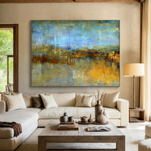 Load image into Gallery viewer, Blue - Toned Abstract Landscape Painting On Canvas DKH372
