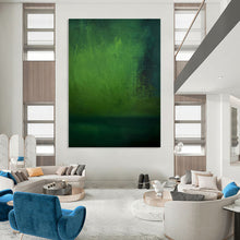 Load image into Gallery viewer, “Mystic Green Gradient” - Dark Green Abstract Art on Canvas DKH1188
