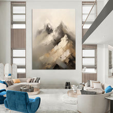 Load image into Gallery viewer, Gray &amp; White Abstract Mountain Painting, Perfect for Nature - Inspired Living Room &amp; Serene Office LargeART2092
