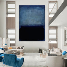 Load image into Gallery viewer, “Blue and Black Color - Field” - Rothko - Inspired Art on Canvas DKH1617
