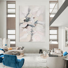 Load image into Gallery viewer, “Soft Textured Abstract in White and Grey” - White, Grey Abstract Art on Canvas DKH1174
