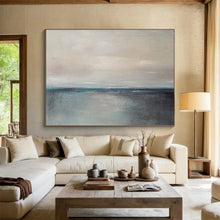 Load image into Gallery viewer, Minimalist Horizon in Soft Grays Abstract acrylic painting DLZ028
