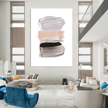 Load image into Gallery viewer, Pastel Stacked Strokes – Soft Grays, Pinks, and Dark Accents DTP184
