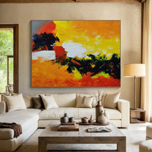 Load image into Gallery viewer, Bold Color Abstract Landscape Painting on Canvas - “Fiery Fields” DKH652
