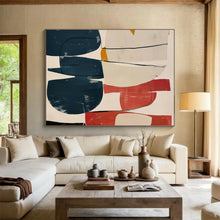 Load image into Gallery viewer, Abstract Painting on Canvas: Color - Blocked Curved Shapes - “Vibrant Harmony” DKH590
