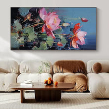 Load image into Gallery viewer, Pink Lotus Floral Abstract Painting, Suited for Zen - Inspired Bedroom &amp; Spa Retreat LargeART1436
