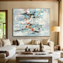 Load image into Gallery viewer, Blue - Gray Abstract Mix Art for Minimalist Bedroom &amp; Calming Study LargeART0890
