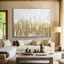 Load image into Gallery viewer, Gold - Accented Textured Abstract Painting On Canvas DKH427
