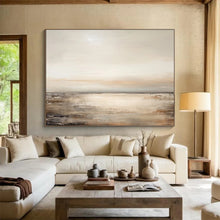 Load image into Gallery viewer, Neutral Toned Coastal Serenity Abstract acrylic painting DLZ102
