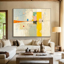 Load image into Gallery viewer, Colorful Geometric Abstract Painting on Canvas - “Playful Connections” DKH614
