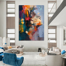 Load image into Gallery viewer, “Fragmented Portrait” – Abstract Figure Oil Painting with Color Blocks DTP285
