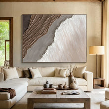 Load image into Gallery viewer, Large Neutral Textured Layers - Great for Minimalist Bedroom &amp; Zen - Inspired Spa LargeART0726

