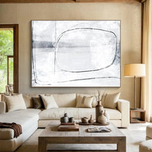 Load image into Gallery viewer, Linear Gray Abstract Landscape Abstract acrylic painting DLZ140
