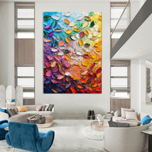 Load image into Gallery viewer, Rainbow - Colored Textured Petal Abstract Art, Ideal for Creative Studio &amp; Playful Kids’ Room LargeART2071
