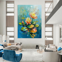 Load image into Gallery viewer, Impasto Floral Art, Color - Blended Botanical Painting for Serene Bathroom &amp; Nature - Themed Living Room LargeART2240
