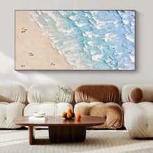 Load image into Gallery viewer, Textured Beach Scene Abstract Canvas Painting, Perfect for Coastal Home Office &amp; Beach House Living Room LargeART1129
