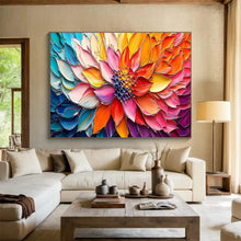 Load image into Gallery viewer, Colorful Flower “Blossom Burst” Painting on Canvas, Vivid Floral Art DKH866
