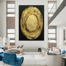 Load image into Gallery viewer, Gold &amp; Black Abstract Art, Great for Luxury Bedroom &amp; Opulent Lounge LargeART2330
