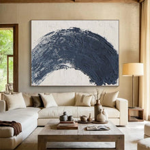 Load image into Gallery viewer, Bold Blue Abstract Stroke Art – Great for Modern Entryway &amp; Artist’s Studio Accent Wall LargeART0680
