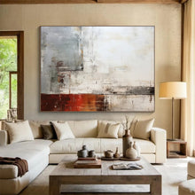 Load image into Gallery viewer, Gray, White &amp; Rust Abstract Minimalist Art - Great for Industrial Loft &amp; Modern Study DKH043
