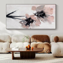 Load image into Gallery viewer, Pink &amp; Gray Floral Abstract Painting, Perfect for Feminine Bedroom &amp; Chic Boutique LargeART1428
