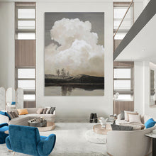 Load image into Gallery viewer, “Monochromatic Cloudscape” - Moody Nature Art on Canvas DKH1439
