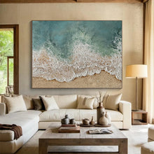 Load image into Gallery viewer, “Aerial Beach View” - Realistic - Inspired Abstract Acrylic, Great for Coastal Bedroom and Beach House DLZ252
