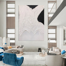Load image into Gallery viewer, “Abstract Black &amp; White Forms” – Thick black shapes, textured white background DTP405
