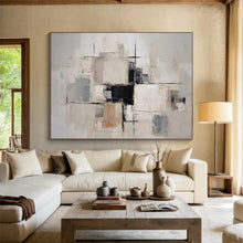 Load image into Gallery viewer, Neutral Geometric Abstract - Elegant Hallway Art LargeART1579
