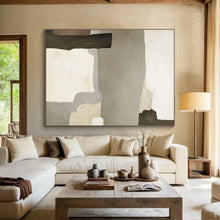 Load image into Gallery viewer, Neutral - Toned Geometric Abstract Painting on Canvas - “Quiet Order” DKH607
