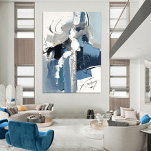 Load image into Gallery viewer, Blue &amp; Gray Dynamic Abstract Painting, Perfect for Creative Studio &amp; Modern Lounge LargeART2082
