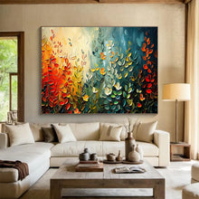 Load image into Gallery viewer, Textured Floral Abstract Painting on Canvas - “Colorful Foliage” DKH711
