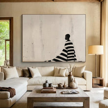 Load image into Gallery viewer, Dramatic Silhouette Abstract Painting for Modern Hallway &amp; Thoughtful Study DKH228
