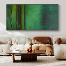 Load image into Gallery viewer, Large - Format Hand - painted Gradient Green Landscape Acrylic Art for Zen - Inspired Studies LargeART0190
