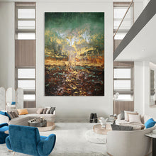 Load image into Gallery viewer, Green - Toned Abstract Landscape Art, Ideal for Nature - Lover’s Office &amp; Cozy Cottage Den LargeART1942
