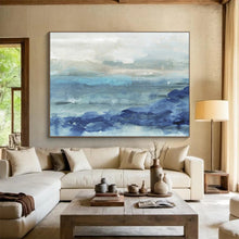 Load image into Gallery viewer, Blue - Toned Abstract Sea Painting On Canvas DKH414
