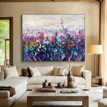 Load image into Gallery viewer, Purple &amp; Colorful Meadow Abstract - Dreamy Living Room or Bedroom Art LargeART1531
