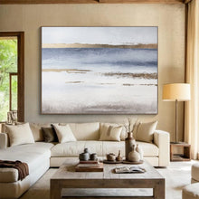 Load image into Gallery viewer, Blue and Gold Abstract Seascape for Coastal Living Room &amp; Relaxing Spa DKH135
