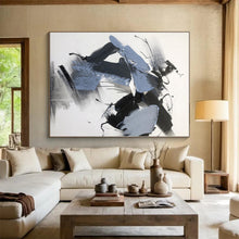 Load image into Gallery viewer, Large - Scale Blue - Gray Abstract Art for Modern Studio &amp; Calm Office LargeART0498
