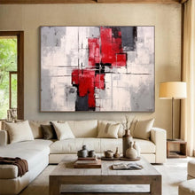 Load image into Gallery viewer, Red - Gray Geometric Abstract Painting for Contemporary Office &amp; Urban - Style Loft DKH269
