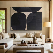 Load image into Gallery viewer, Black and Beige Geometric Circles Acrylic Art - Perfect for Modernist Office &amp; Contemporary Entryway LargeART0581
