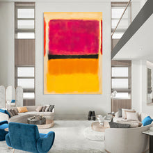 Load image into Gallery viewer, “Pink, Black, Orange and Yellow Color - Field” - Expressive Color - Field Art on Canvas DKH1609
