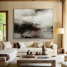 Load image into Gallery viewer, Hand - painted Gray Abstract Landscape Acrylic Art for Industrial - Style Lounges LargeART1676

