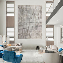 Load image into Gallery viewer, “Gray Waves: Textured Abstract” Abstract Painting on Canvas, Industrial Modern Decor DKH1042
