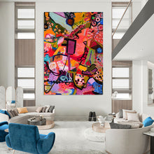 Load image into Gallery viewer, “Pink Dreamscape” Rich pinks, purples, and diverse abstract forms. DTP292
