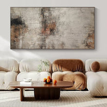 Load image into Gallery viewer, Neutral Textured Abstract with Brown Art for Industrial - chic Loft &amp; Rustic - themed Restaurant LargeART0967
