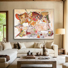 Load image into Gallery viewer, “Earth - Toned Abstract Collage” - Mixed - Media Abstract Acrylic, Ideal for Art Studio and Loft Space DLZ241
