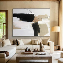 Load image into Gallery viewer, Large - Scale Monochrome Bold Abstract Art - Ideal for Industrial Loft &amp; Modern Gallery Space LargeART0798
