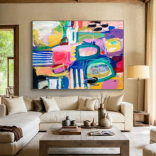 Load image into Gallery viewer, Hand - painted Massive Colorful Abstract Composition Acrylic Art for Artistic Lounges LargeART0077
