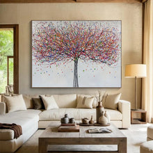 Load image into Gallery viewer, Hand - painted Colorful Drip Tree Acrylic Art for Whimsical Children’s Playrooms LargeART1727
